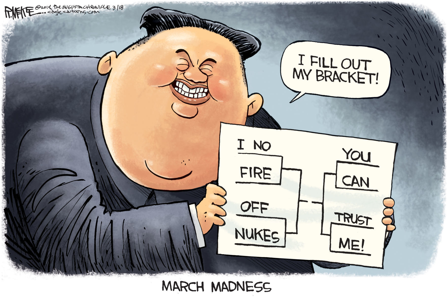 Kim Jong Un March Madness by Rick McKee, The Augusta Chronicle